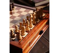 Cutfouwe Jeu D'échecs, Jeu D'échecs, Bois D'échecs De Haute Qualité, Jeu D'échecs en Bois De Haute Qualité, Noble, pour Enfants Et Adultes,31x31x6cm