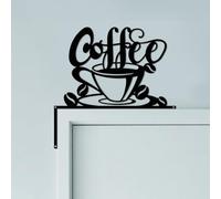 CUTHOLLOW Café Métal Ornement de Cadre de Porte, Décoration Murale Noir pour Porte, Art Déco Originale d'angle de Portail pour Chambre d'enfant, Maison, Salle de Bain, Chambre