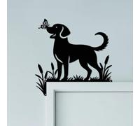 CUTHOLLOW Chiot Métal Ornement de Cadre de Porte, Décoration Murale Noir pour Porte, Art Déco Originale d'angle de Portail pour Chambre d'enfant, Maison, Salle de Bain, Chambre
