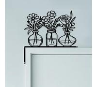 CUTHOLLOW Vase Métal Ornement de Cadre de Porte, Décoration Murale Noir pour Porte, Art Déco Originale d'angle de Portail pour Chambre d'enfant, Maison, Salle de Bain, Chambre