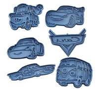 Cuticuter Cars Lot de 6 emporte-pièces en Plastique Bleu 16 x 14 x 1,5 cm