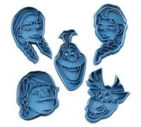 Cuticuter Frozen Lot de 5 emporte-pièces Bleu 16 x 14 x 1,5 cm