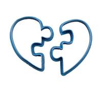 Cuticuter Saint Valentin Cœur Puzzle emporte-pièce, bleu 8x7x1,5cm