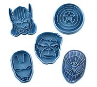 Cuticuter Superheroes Marvel Lot de 5 emporte-pièces Bleu 16 x 14 x 1,5 cm