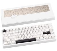 CutiePcs WOBKEY Rainy 75 Clavier mécanique en aluminium Cocoa Switch avec acoustique supérieure, filaire, BT, connectivité sans fil 2,4 G (Pro - Blanc froid)