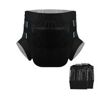 CutiePlusU Adulte Couches 2 pièces Culotte d'incontinence jetable - Noir（Large 37"-47"）