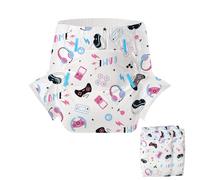 CutiePlusU Adulte Couches 2 pièces Game Baby Culotte d'incontinence jetable Jaune(Large 37"-47")