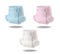 CutiePlusU Adulte Couches 3 pièces Culotte d'incontinence jetable Violet(Medium 28"-38")