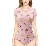 CutiePlusU Body en Coton avec Boutons à l'entrejambe pour Adultes Basics Onesie- Ours Heureux M