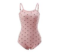 CutiePlusU coton bouton entrejambe adulte Onesie Bodysuit Pyjamas Strampler - Amour Doux Rosa 2XL