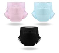 CutiePlusU Couches de Nuit Adulte Maxi Absorption - Lot de 3 - Surface Sèche, Respirant, Anti-Fuites - Discret & Sécurisé - Rose/Bleu/Noir(M 71-96CM)