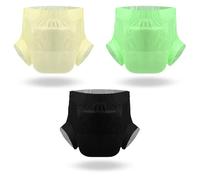 CutiePlusU Couches de Nuit Adulte Maxi Absorption - Lot de 3 - Surface Sèche, Respirant, Anti-Fuites - Discret & Sécurisé - Jaune/Vert/Noir(L 95-120CM)
