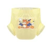 CutiePlusU Lot de 3 couches jetables pour adultes - Surface sèche - Absorption maximale pendant la nuit - Halloween Squirrel Yellow （M 71-96CM)