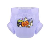 CutiePlusU Lot de 3 couches jetables pour adultes - Surface sèche - Absorption maximale pendant la nuit - Halloween Pumpkin Violet （M 71-96CM)