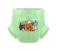 CutiePlusU Lot de 3 couches jetables pour adultes - Surface sèche - Absorption maximale pendant la nuit - Vert citrouille d'Halloween (M 71-96 cm)