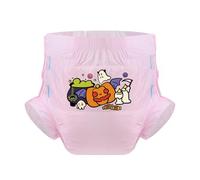 CutiePlusU Lot de 3 couches jetables pour adultes - Surface sèche - Absorption maximale pendant la nuit - Halloween Pumpkin Pink （M 71-96CM)