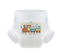 CutiePlusU Lot de 3 couches jetables pour adultes - Surface sèche - Absorption maximale pendant la nuit - Couches d'incontinence jetables - Kawaii Kitten in Train White (L37"-47")