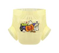 CutiePlusU Lot de 3 couches jetables pour adultes - Surface sèche - Absorption maximale pendant la nuit - Jaune citrouille d'Halloween (L 95-120 cm)