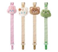 CutiePlusU Paci Lot de 4 clips de tétine pour adultes - Pour garçons et filles - Universellement compatibles avec toutes les tétines - Paradis animal