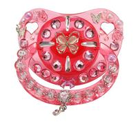 CutiePlusU Tétine Adulte Sized Tétine pour adulte-Cristal DIY Handmade-Rose Papillon de cristal
