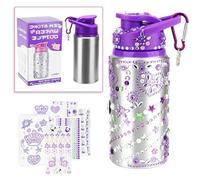 Cutiland Gourde Licorne pour Fille de 8 Ans, Gourde Top Model, Décorez Votre Bouteille d'Eau avec des Autocollants en Pierres Précieuses (Version Violet)