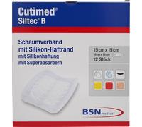 Cutimed Siltec B pansement mousse 15x15 cm avec adhésif 12 pces