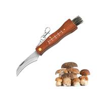 Cutiolly Couteau à Champignons,Couteau à Champignons avec Brosse,Pliant D'extérieur avec Manche en Bois,Cadeau pour homme,Fête des Pères,papa,Noël