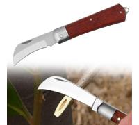 Cutiolly Serpette Greffoir,Couteau Serpette Jardin,Couteau à Greffer et à Couper,Serpette Pliante Lame Courbe Acier Inoxydable,Greffoir À Vignes Pliant,Ciseaux d'arbre Semis Greffage Pliable Jardin