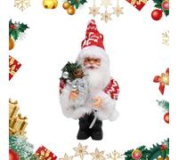 CutitiUU 19 CM Figurine de Père Noël,Figurine Traditionnelle de Luxe Père Noël Debout,Debout de Père Noël Rouge Traditionnelle Décoration de Noël Poupée,Figurine Festive en Peluche (A)