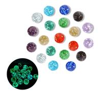 CutitiUU Lot de 20 billes de verre émaillées lumineuses de 16 mm pour enfants, 10 couleurs, pour piste à billes et décoration d'intérieur