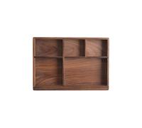 Cutlery Storage Box Silverware Tabletop Organizer Wooden Tray Office 24x16.8x2.5cm Corrosion Resistant 1Set