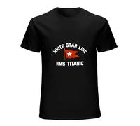CUTLERY SUIT Men's White Star Line Titanic T-Shirt Black XL