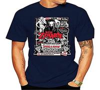 CUTLERY SUIT Men's White Zombie Metal Band Horror T Shirt Navy L