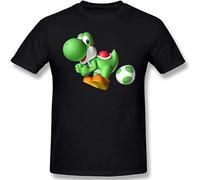 CUTLERY SUIT Men's Yo_shi Lay_ing an E_GG Cotton Lightweight Classical Vintage Short Sleeve T-Shirt Black M