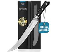 Cutluxe Couteau Boucher Professionnel - Cimeterre & Couteau de Boucher 25 cm - Couteaux de Cuisine - Pleine Soie & Tranchant Rasoir - Design Ergonomique du Manche - Série Artisanal
