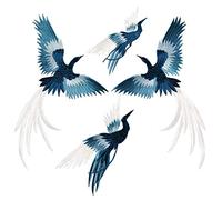 CUTOOP Lot de 4 écussons brodés Motif oiseau phénix Bleu