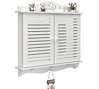 CUTPOIY armoires Étagère flottante, boîte de rangement murale pour routeur, boîte décorative pour boîte électrique, blanc, 62 x 59 x 7 cm