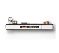 CUTPOIY Meuble TV mural flottant avec tiroirs et portes, console multimédia murale en bois avec câble et trou pour routeur, support de rangement moderne pour centre de divertissement pour salon, C-160