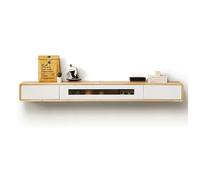 CUTPOIY Meuble TV mural flottant avec tiroirs et portes, console multimédia murale en bois avec câble et trou pour routeur, support de rangement moderne pour centre de divertissement pour salon, B-220