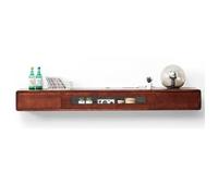CUTPOIY Meuble TV mural flottant avec tiroirs et portes, console multimédia murale en bois avec câble et trou pour routeur, support de rangement moderne pour centre de divertissement pour salon, H