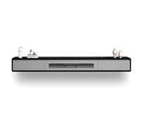 CUTPOIY Meuble TV mural flottant avec tiroirs et portes, console multimédia murale en bois avec câble et trou pour routeur, support de rangement moderne pour centre de divertissement pour salon, E-140