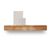 CUTPOIY Support TV flottant, meuble TV mural, console multimédia moderne, armoire de rangement sous TV, long banc TV, étagères TV pour salon, chambre à coucher, E-140 x 24 x 20 cm