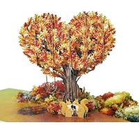 CUTPOPUP Autumn Love Tree, Carte d'anniversaire pop-up, Saint-Valentin, Mariage, Fiançailles, Carte de vœux 3D (Automne Love Tree & Couple d'écureuils) LO178FR1520