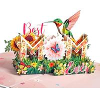 CUTPOPUP Bestmomever, carte de fête des mères pop-up, carte de vœux d'anniversaire 3D, carte de fête des mères pour femme, maman, épouse, grand-mère, fille (Bestmomever Bird) SD226FR1520