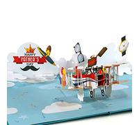 CUTPOPUP Carte fete des peres, Carte pop-up pour la fête des pères, fête des pères, carte de vœux d'anniversaire 3D Plane Fathers Day, (avion Happy Father's Day)