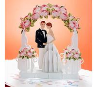 CUTPOPUP Carte pop-up 3D, pour anniversaire, mariage, Saint-Valentin, anniversaire de mariage avec motif de couple de mariés (français non garanti)