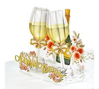 CUTPOPUP Champagne Glasses - Carte d'anniversaire Pop Up, carte de vœux de félicitations de mariage 3D (verres à champagne) US8-59FR1520