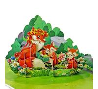 CUTPOPUP Fox Mothers Day- carte fete des meres, Carte pop-up pour la fête des mères, carte de vœux d'anniversaire 3D, carte de fête des mères pour femme, maman (Fête des mères Renard)