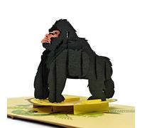 CUTPOPUP Gorilla - Carte d'anniversaire Pop Up, fête des pères, carte de vœux 3D (Gorille) US8-AN100FR1515