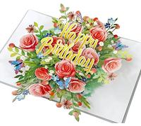 CUTPOPUP Happy Birthday Floral - Joyeux anniversaire floral, carte d'anniversaire pop-up, carte de vœux pop-up 3D (Happy Birthday Floral) BD138FR1520